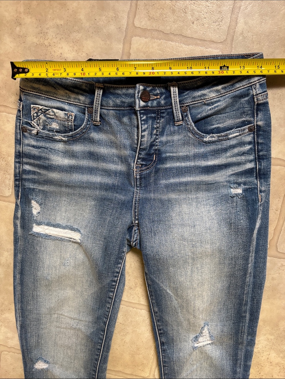 NWT Buckle Black Fit No. 53 Ankle Skinny Distressed Denim Jeans Women’s Size 25 - Picture 3 of 7